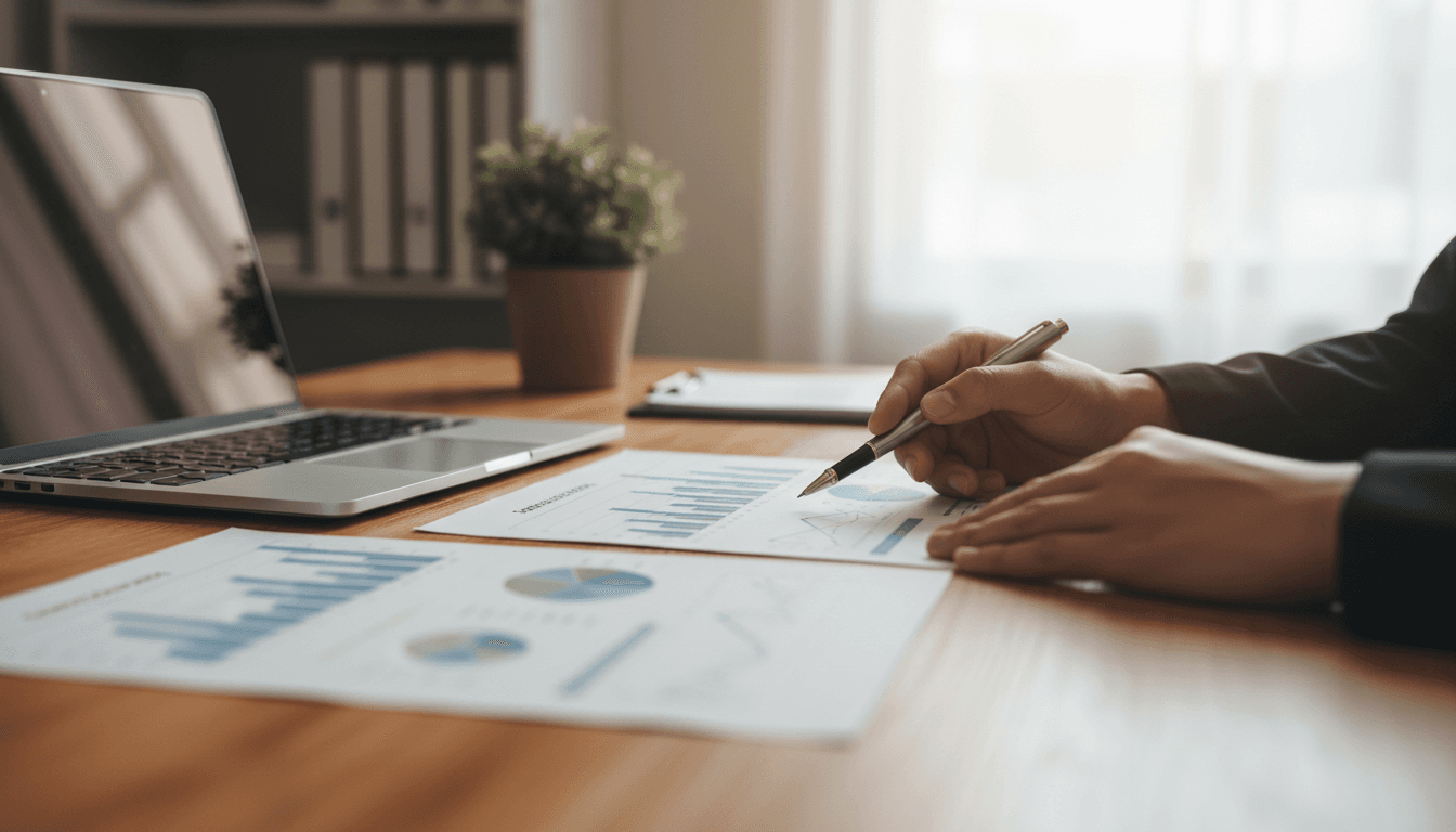 Professional reviewing tax documents during a consultation meeting